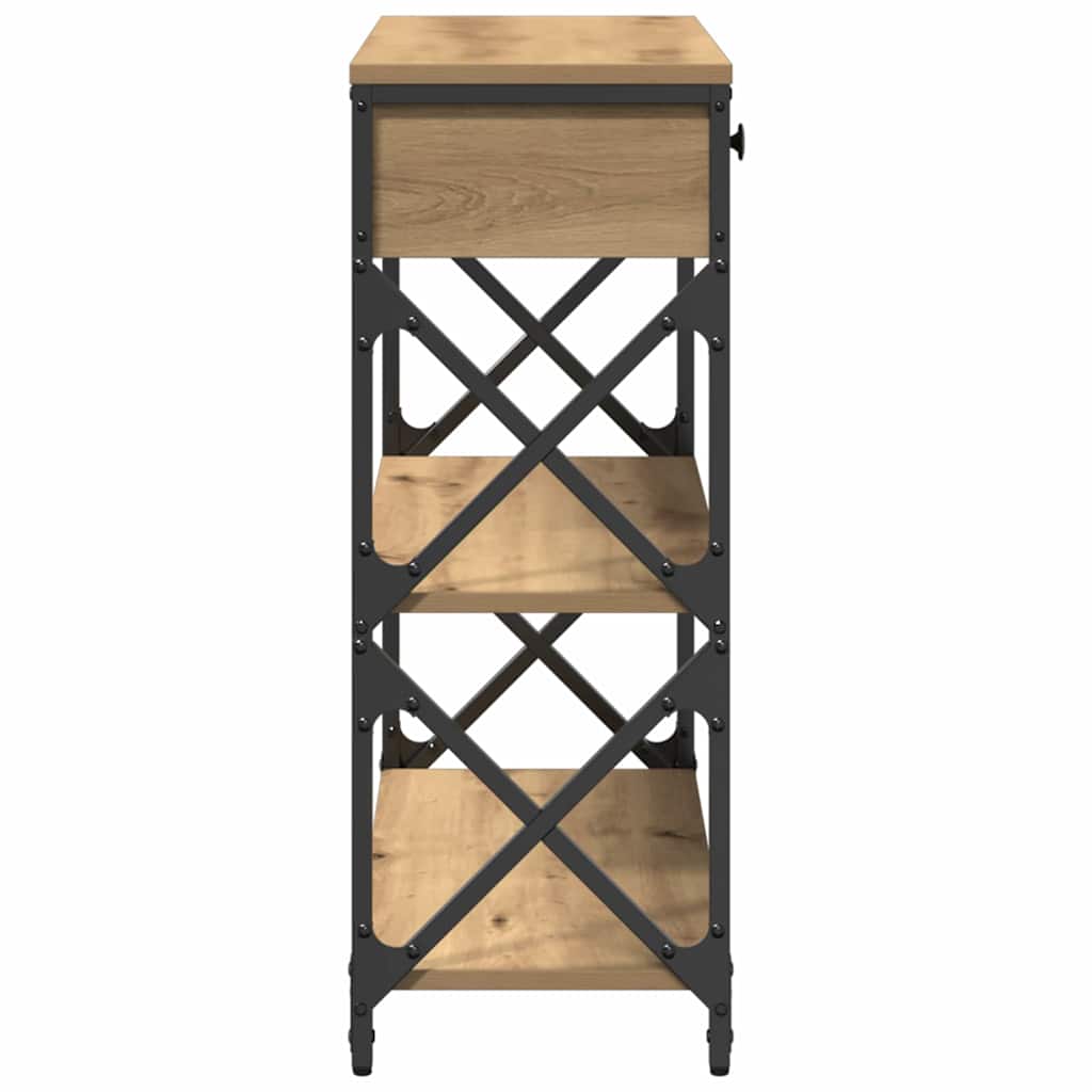 vidaXL Stół Konsolowy dąb artisan 75 x 28 x 75 cm