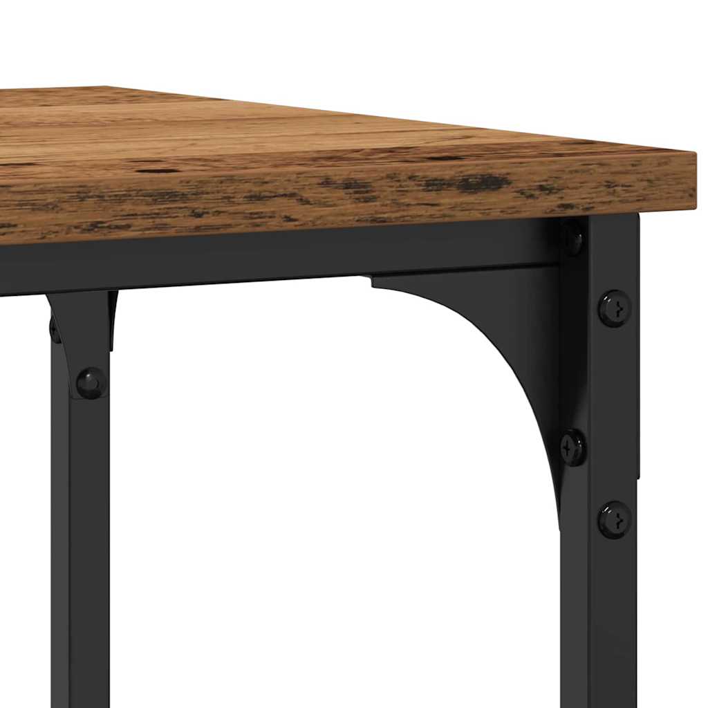 vidaXL Stół Konsolowy z półką Stare drewno 100 x 35 x 75 cm