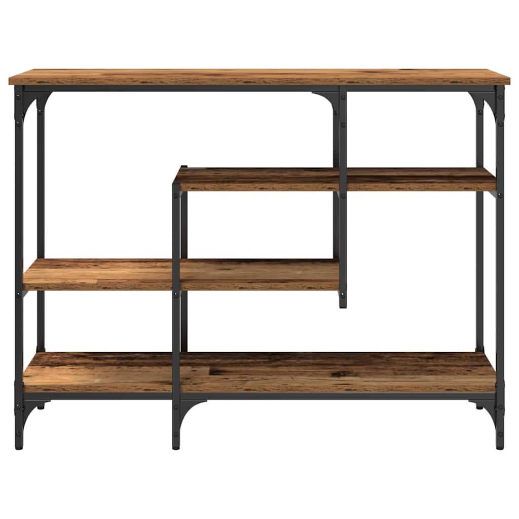 vidaXL Stół Konsolowy z półką Stare drewno 100 x 35 x 75 cm