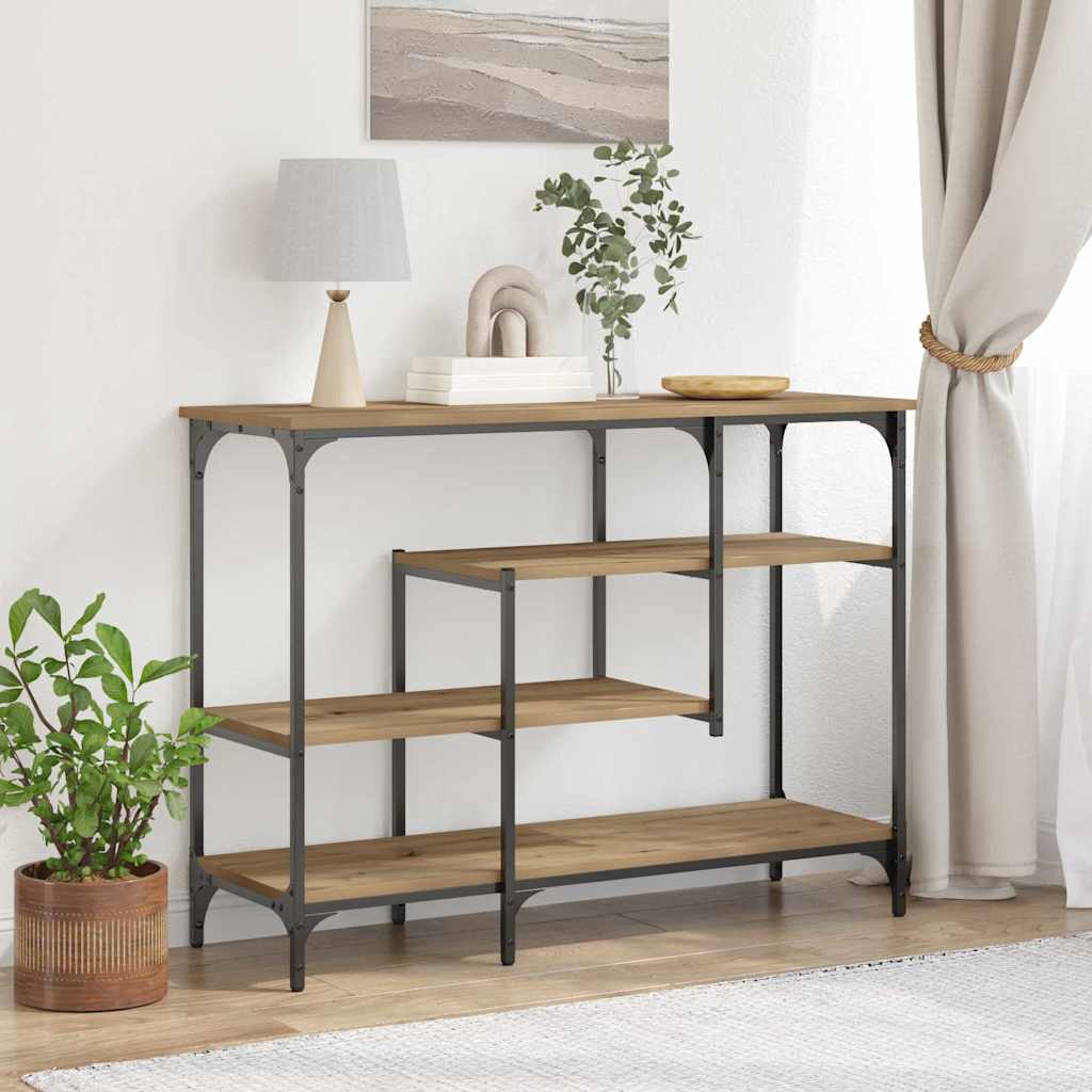 vidaXL Stół Konsolowy z półką dąb artisan 100 x 35 x 75 cm