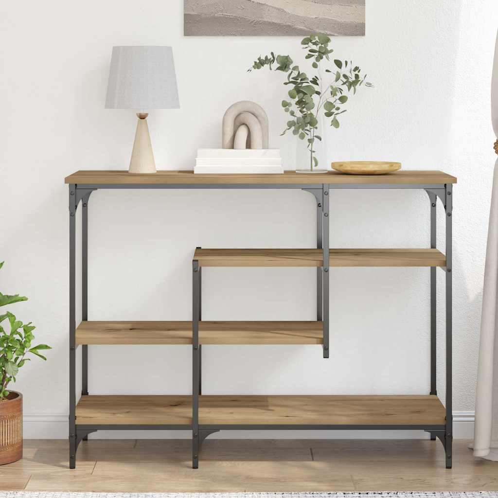 vidaXL Stół Konsolowy z półką dąb artisan 100 x 35 x 75 cm