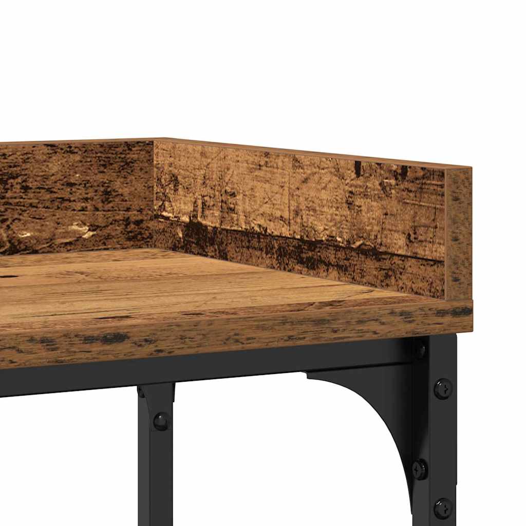 vidaXL Stół Konsolowy z półką Stare drewno 100 x 30 x 80 cm