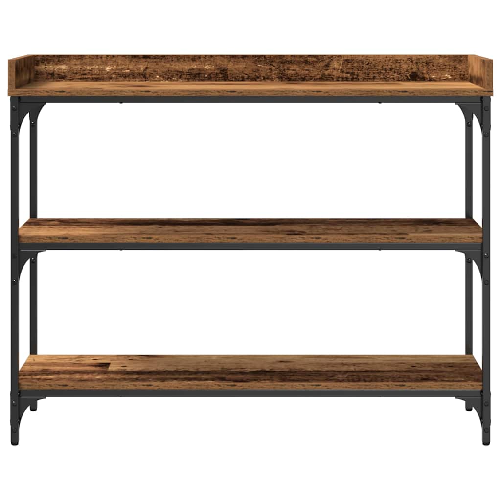 vidaXL Stół Konsolowy z półką Stare drewno 100 x 30 x 80 cm