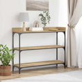 vidaXL Stół Konsolowy z półką dąb artisan 100 x 30 x 80 cm