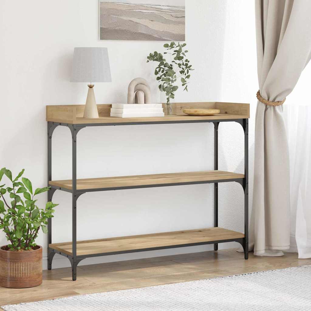 vidaXL Stół Konsolowy z półką dąb artisan 100 x 30 x 80 cm