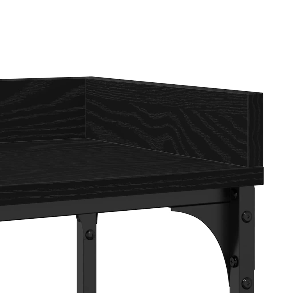 vidaXL Stół Konsolowy z półką Czarny dąb 100 x 30 x 80 cm