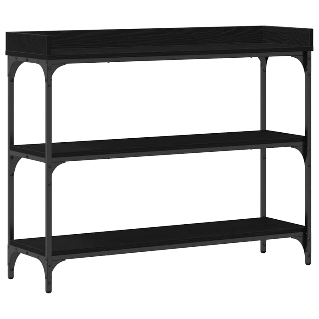 vidaXL Stół Konsolowy z półką Czarny dąb 100 x 30 x 80 cm