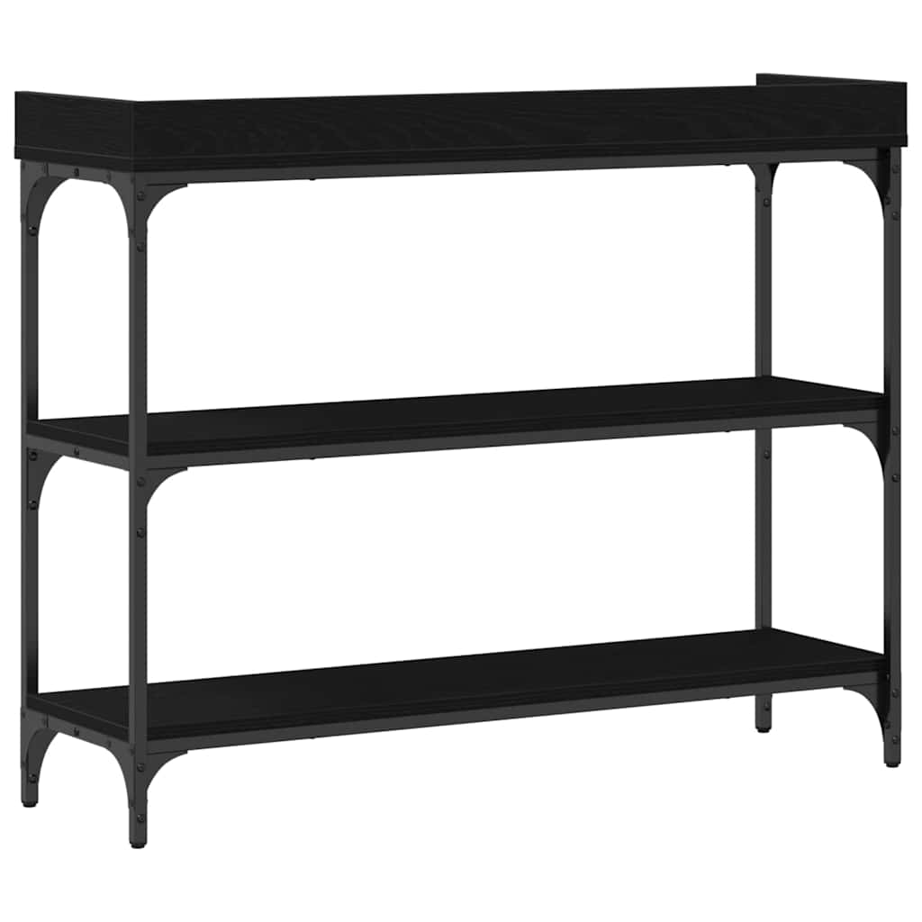 vidaXL Stół Konsolowy z półką Czarny dąb 100 x 30 x 80 cm