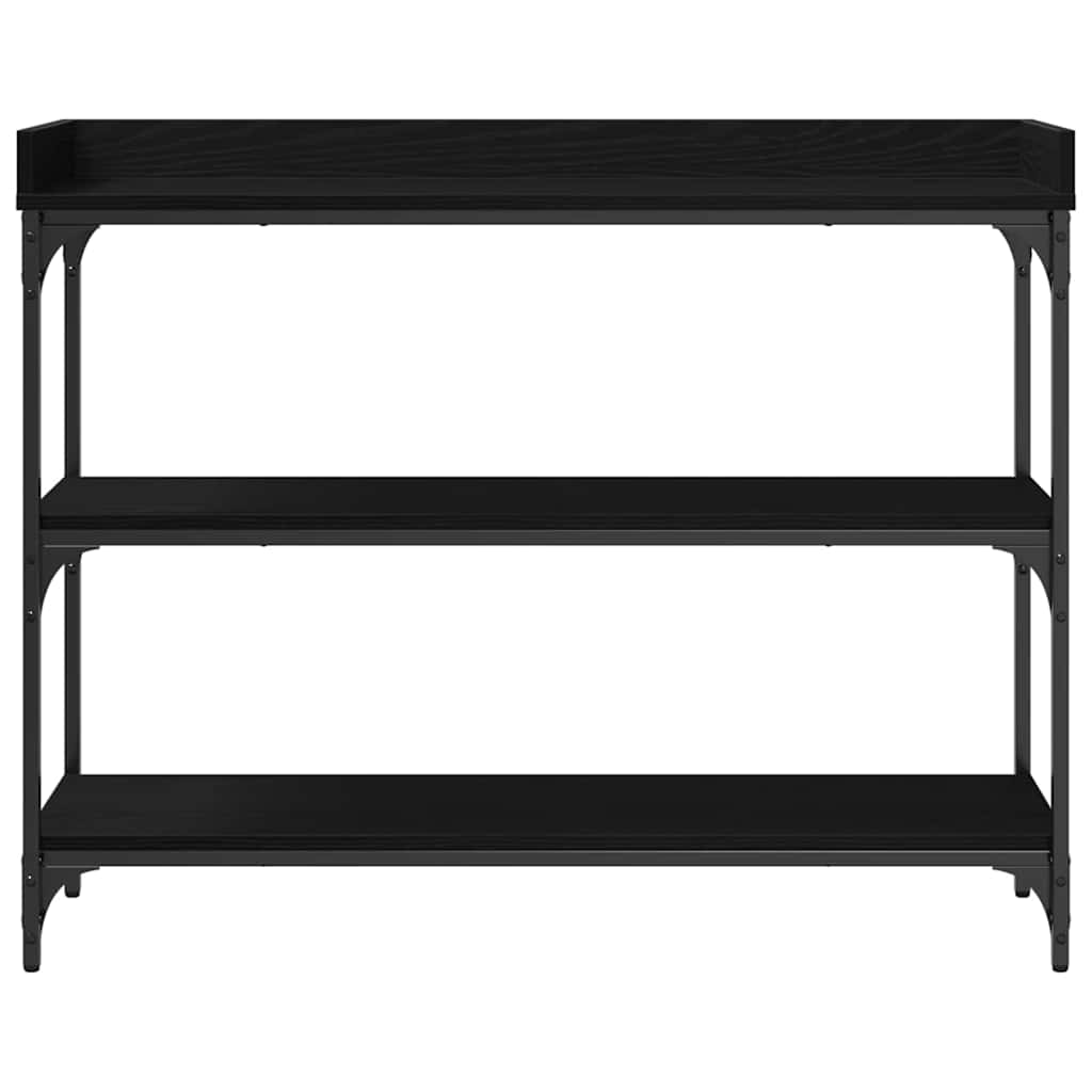 vidaXL Stół Konsolowy z półką Czarny dąb 100 x 30 x 80 cm