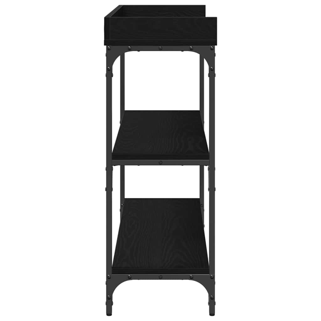 vidaXL Stół Konsolowy z półką Czarny dąb 100 x 30 x 80 cm