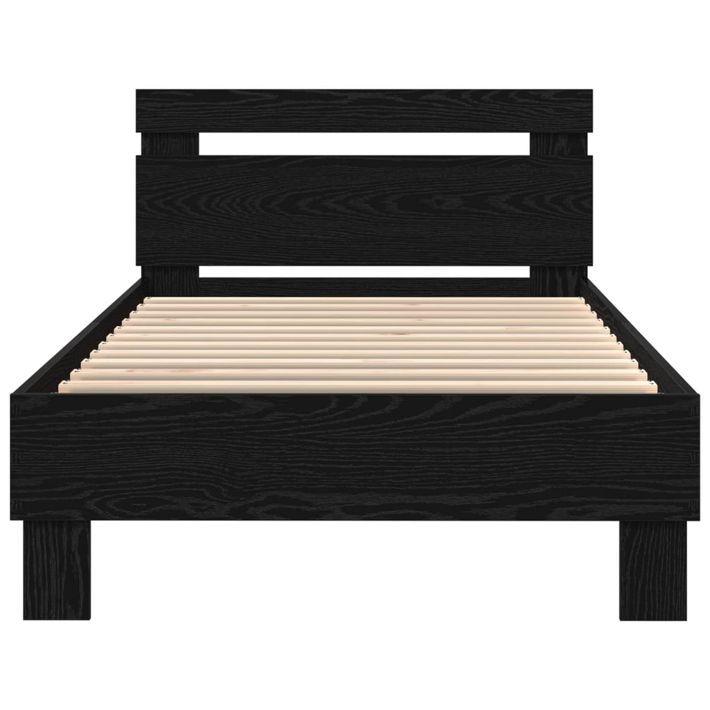 vidaXL Ramka łóżka Czarny Dąb 100 x 200 cm Materiał drewnopochodny