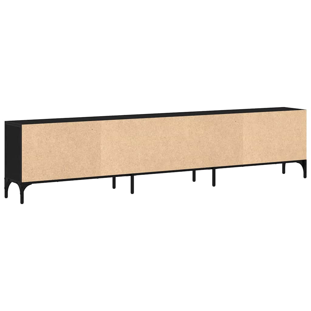 vidaXL Szafka pod telewizor z szufladą Czarny dąb 200 x 25 x 44 cm