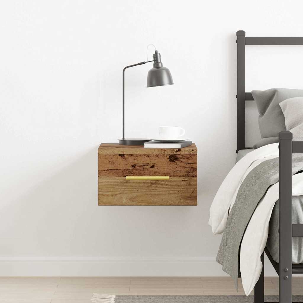 vidaXL Szafka Nocna Montowane na ścianie Stare drewno 35 x 35 x 20 cm