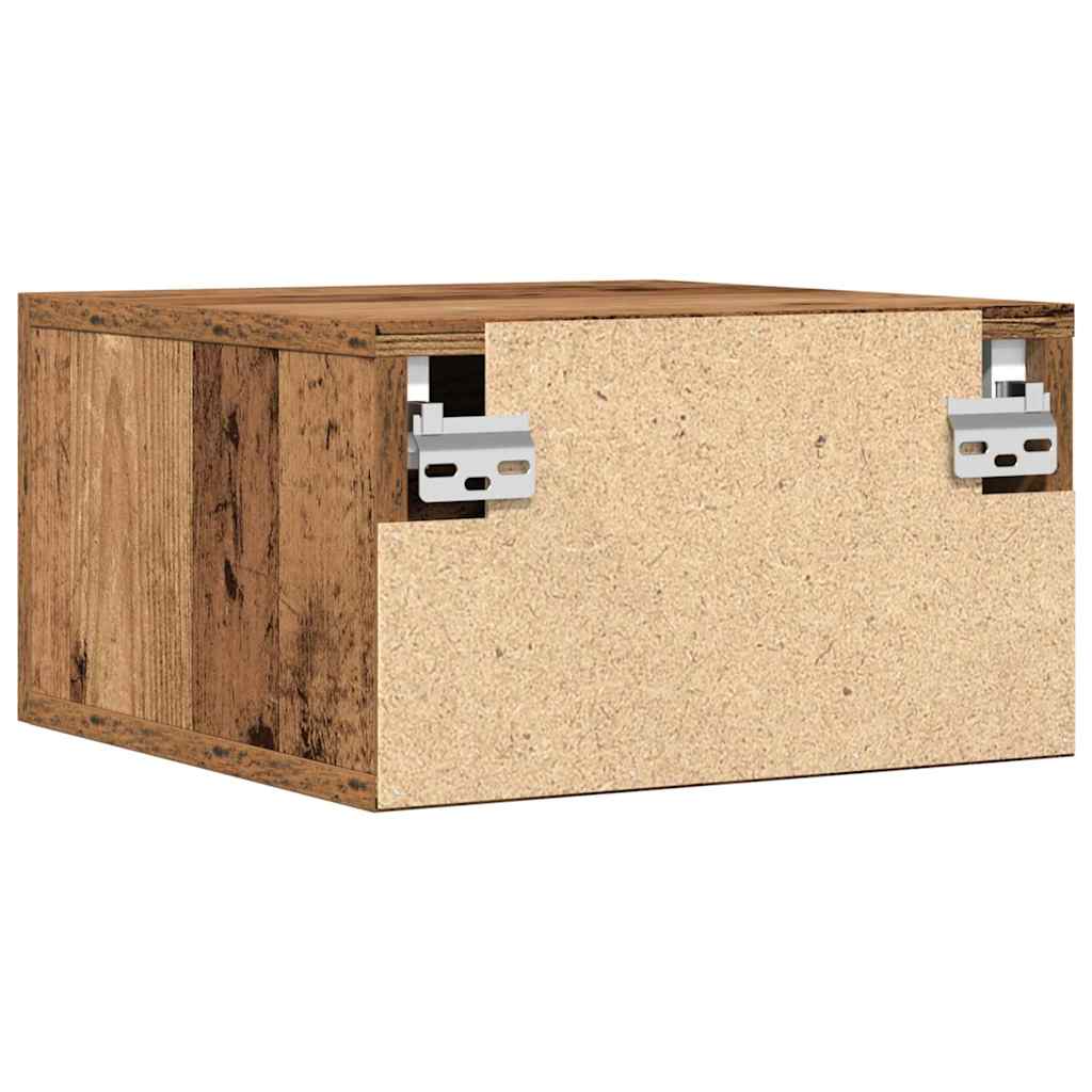 vidaXL Szafka Nocna Montowane na ścianie Stare drewno 35 x 35 x 20 cm