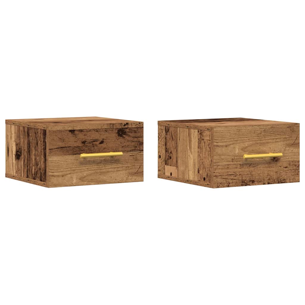 vidaXL Szafka Nocna 2 pcs Stare drewno 35 x 35 x 20 cm