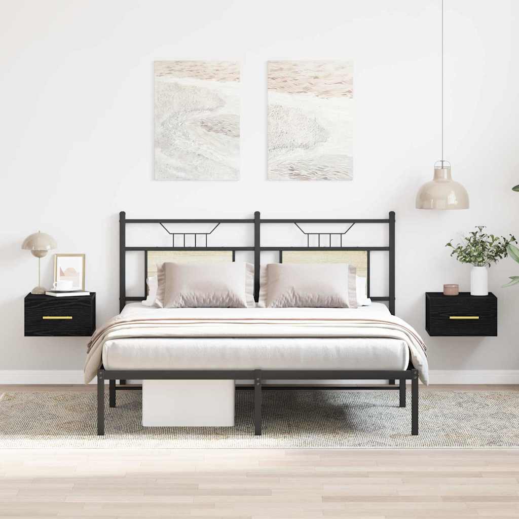 vidaXL Szafka Nocna 2 pcs Czarny Dąb 35 x 35 x 20 cm
