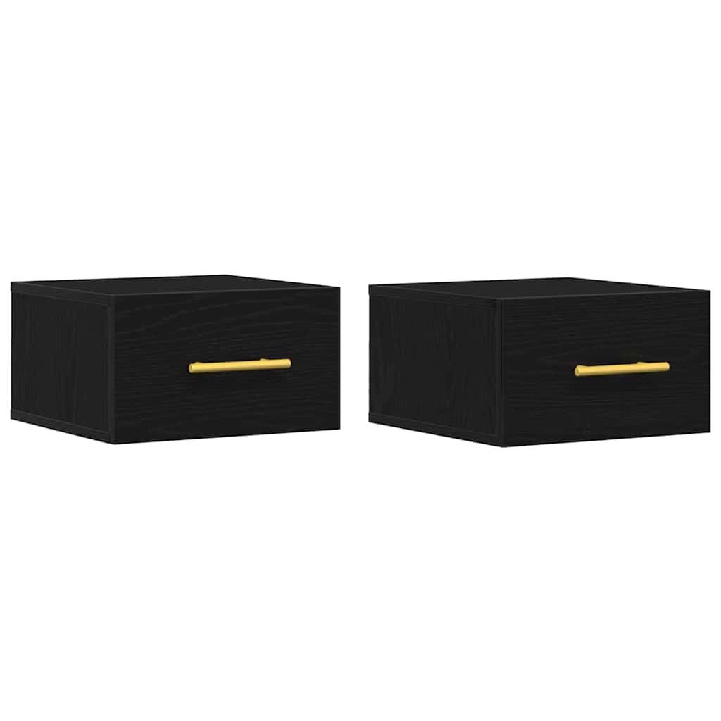 vidaXL Szafka Nocna 2 pcs Czarny Dąb 35 x 35 x 20 cm