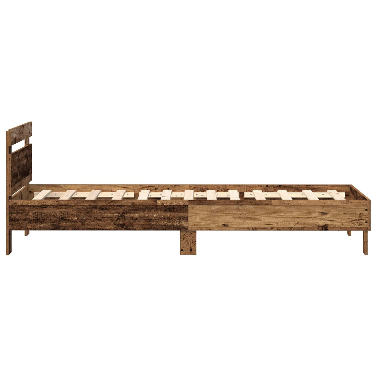 vidaXL Ramka łóżka Stare drewno 90 x 200 cm Materiał drewnopochodny