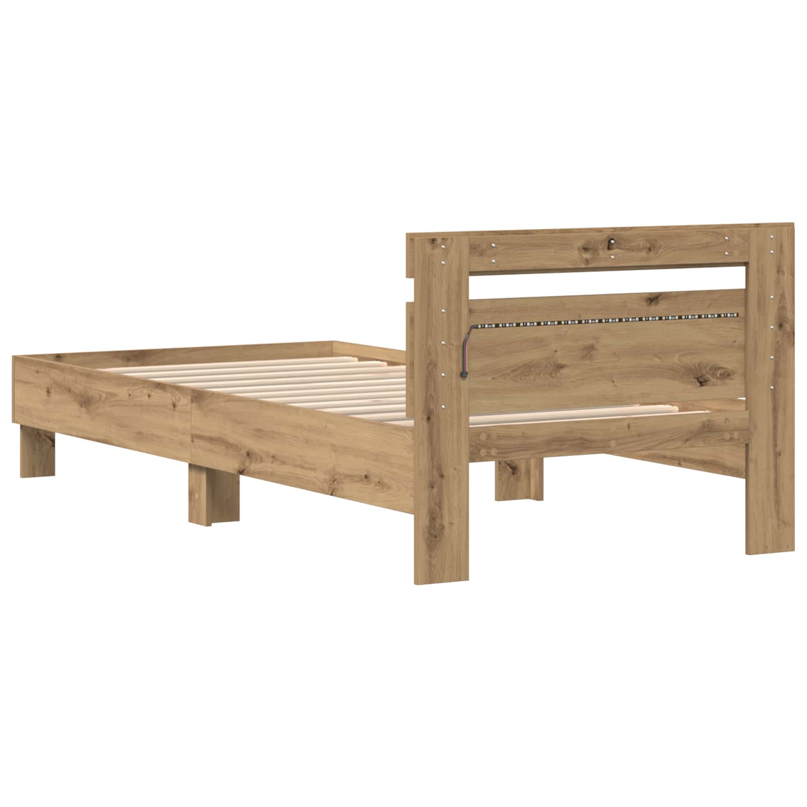 vidaXL Ramka łóżka Dąb rzemieślniczy 90 x 190 cm Drewno inżynieryjne