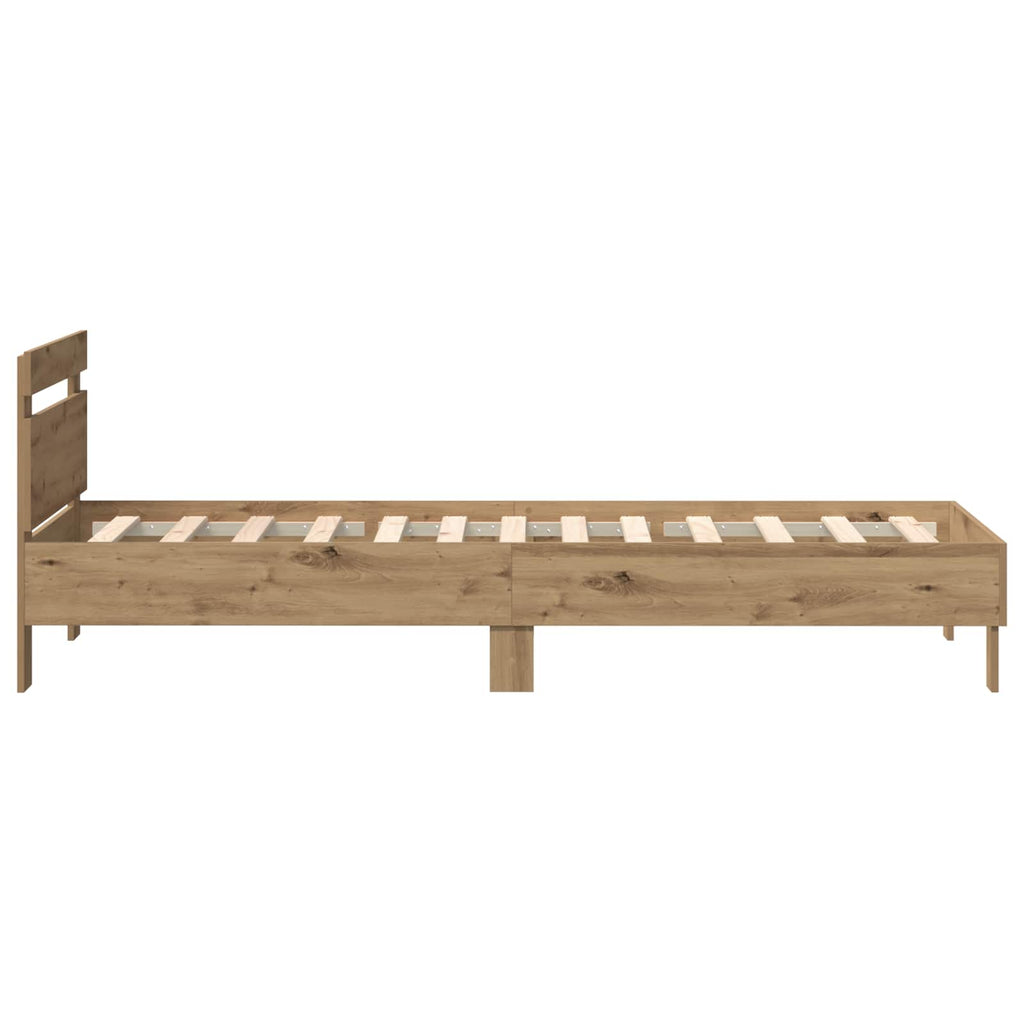 vidaXL Ramka łóżka Dąb rzemieślniczy 90 x 190 cm Drewno inżynieryjne