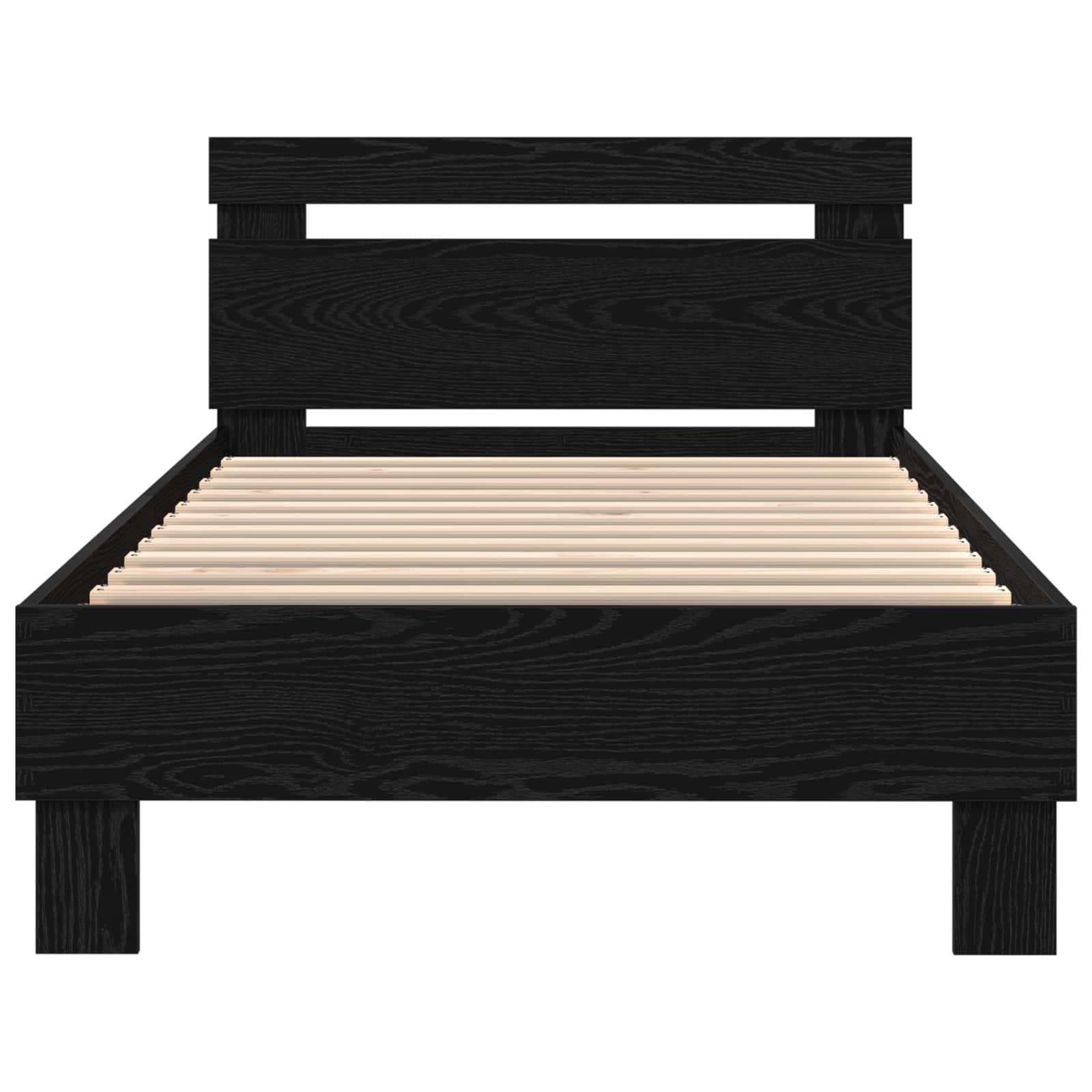 vidaXL Ramka łóżka Czarny Dąb 75 x 190 cm Materiał drewnopochodny