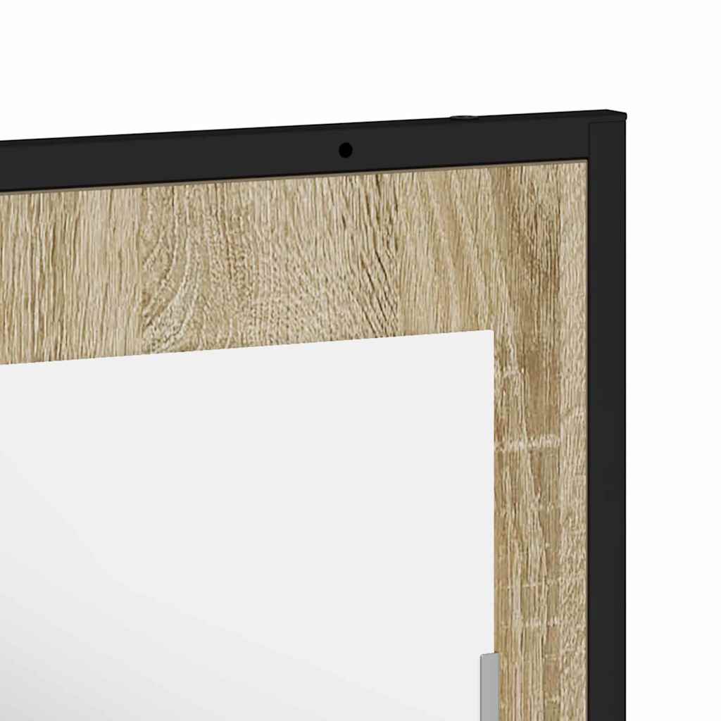 vidaXL Lustro łazienkowe z półką Z lustrem Czarny 50 x 12 x 60 cm