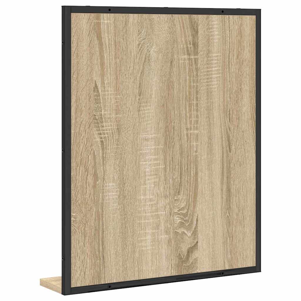vidaXL Lustro łazienkowe z półką Z lustrem Czarny 50 x 12 x 60 cm