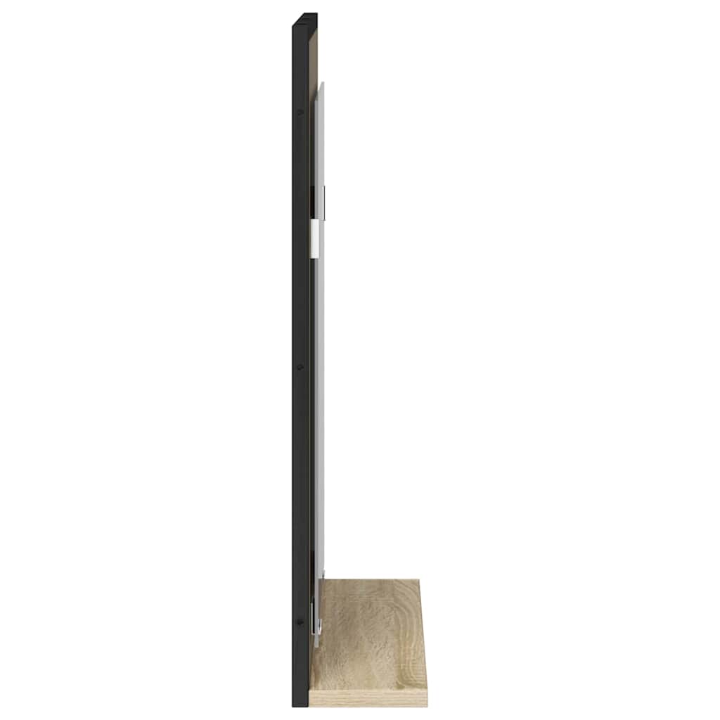vidaXL Lustro łazienkowe z półką Z lustrem Czarny 50 x 12 x 60 cm