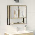 vidaXL Lustro łazienkowe z półką Z lustrem Beżowy 60 x 16 x 60 cm