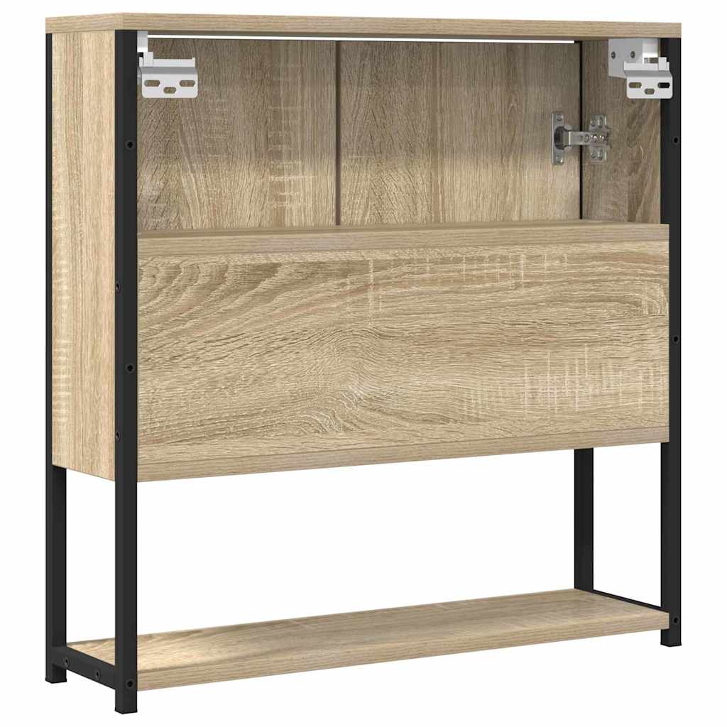 vidaXL Lustro łazienkowe z półką Z lustrem Beżowy 60 x 16 x 60 cm