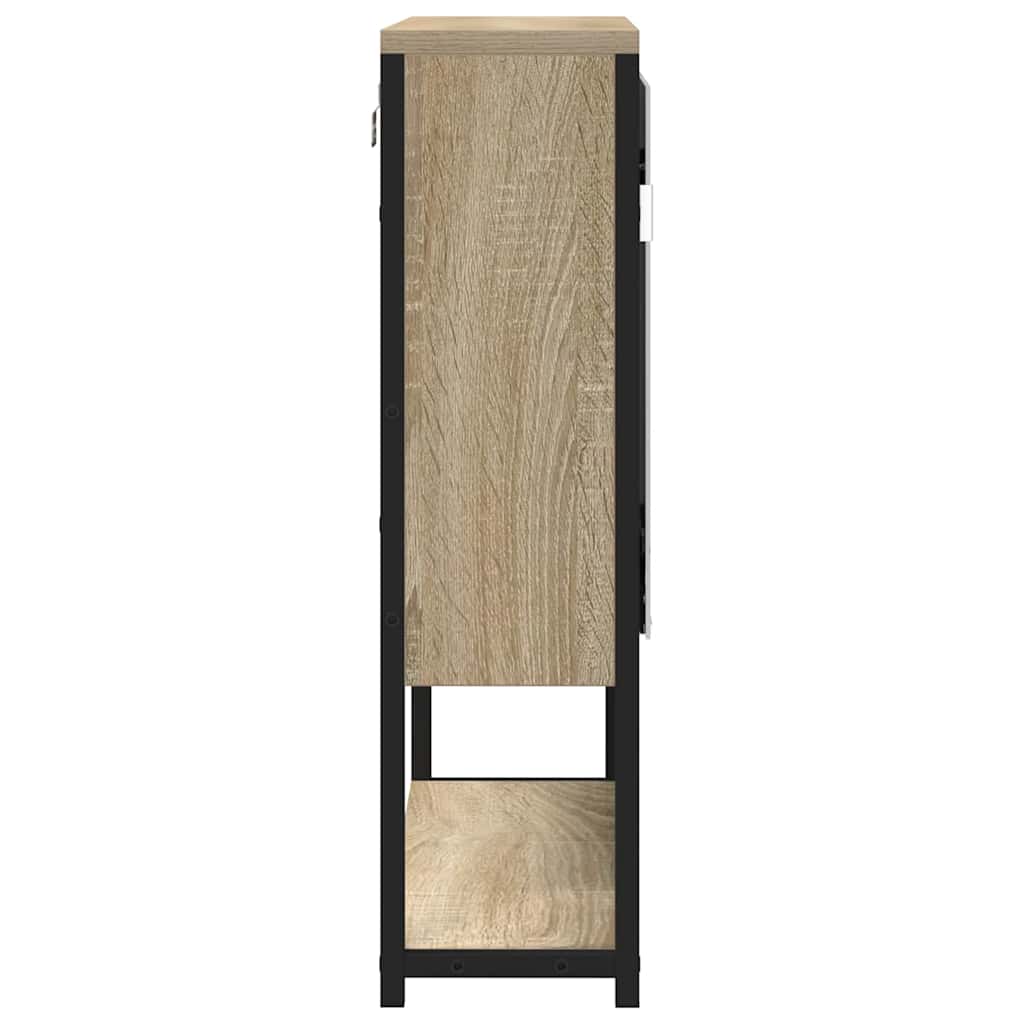 vidaXL Lustro łazienkowe z półką Z lustrem Beżowy 60 x 16 x 60 cm