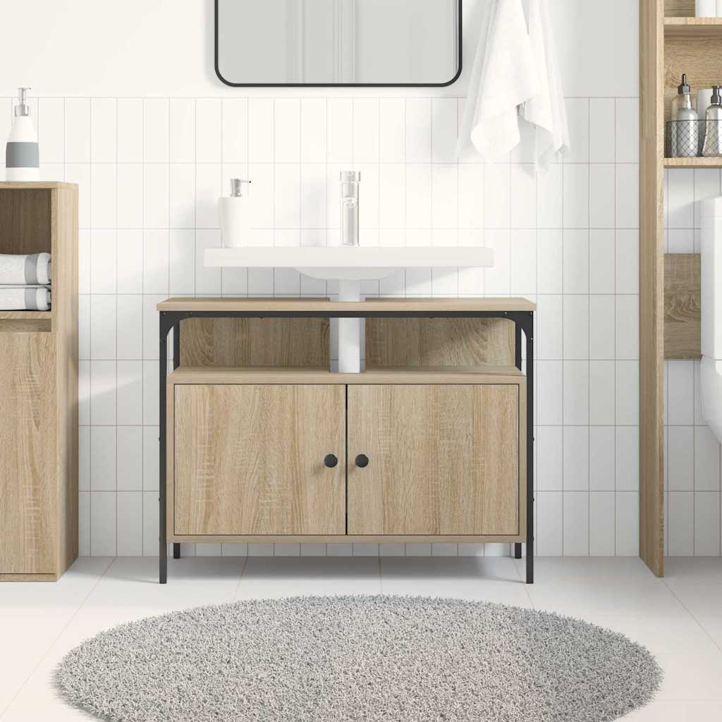 vidaXL Szafka pod umywalkę z przechowywaniem Brązowy 80 x 30 x 60 cm