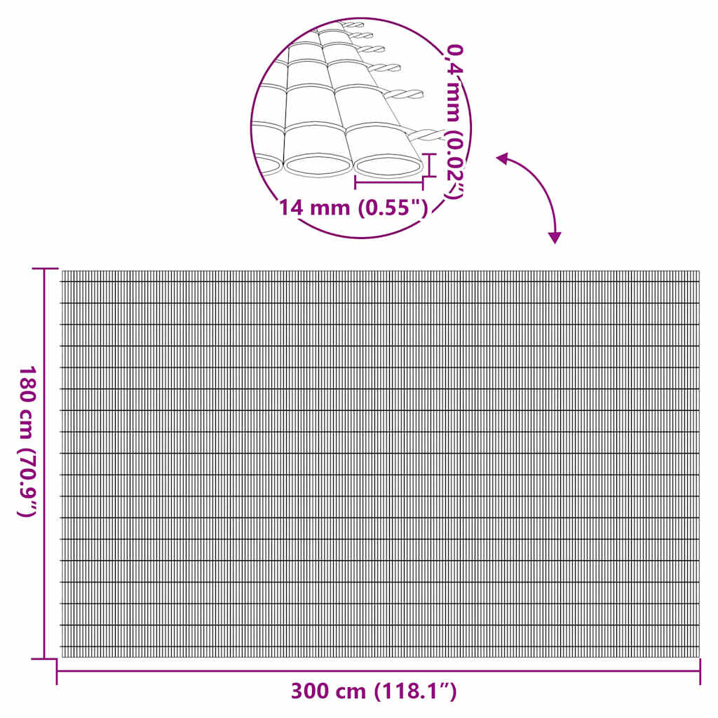 vidaXL Ogrodzenie dwustronne brązowe 1,8x3 m PVC