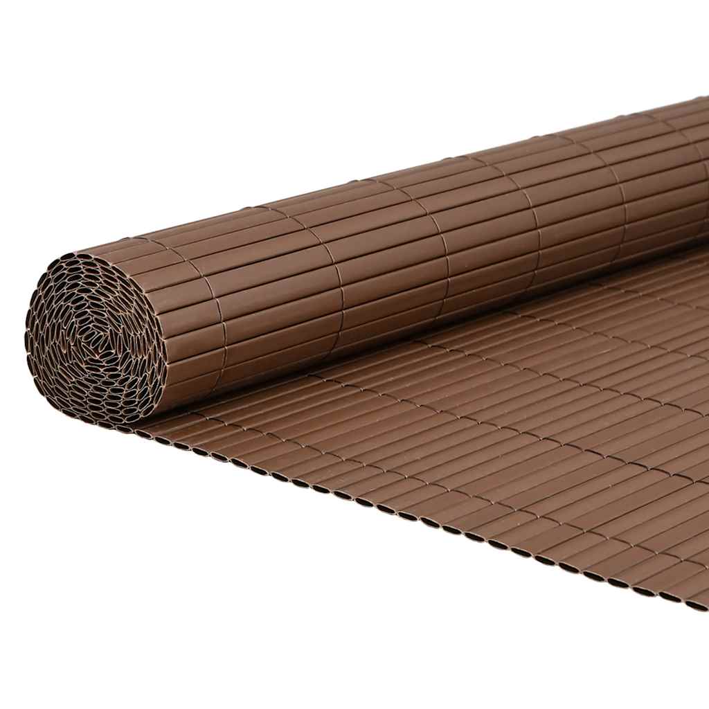 vidaXL Ogrodzenie Ogrodowe Dwustronne Brązowe 1,8x5 m PVC