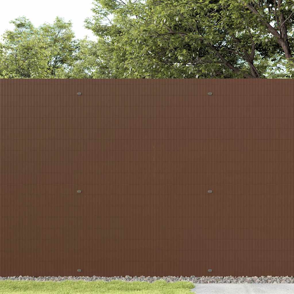 vidaXL Ogrodzenie Ogrodowe Dwustronne Brązowe 1,8x5 m PVC