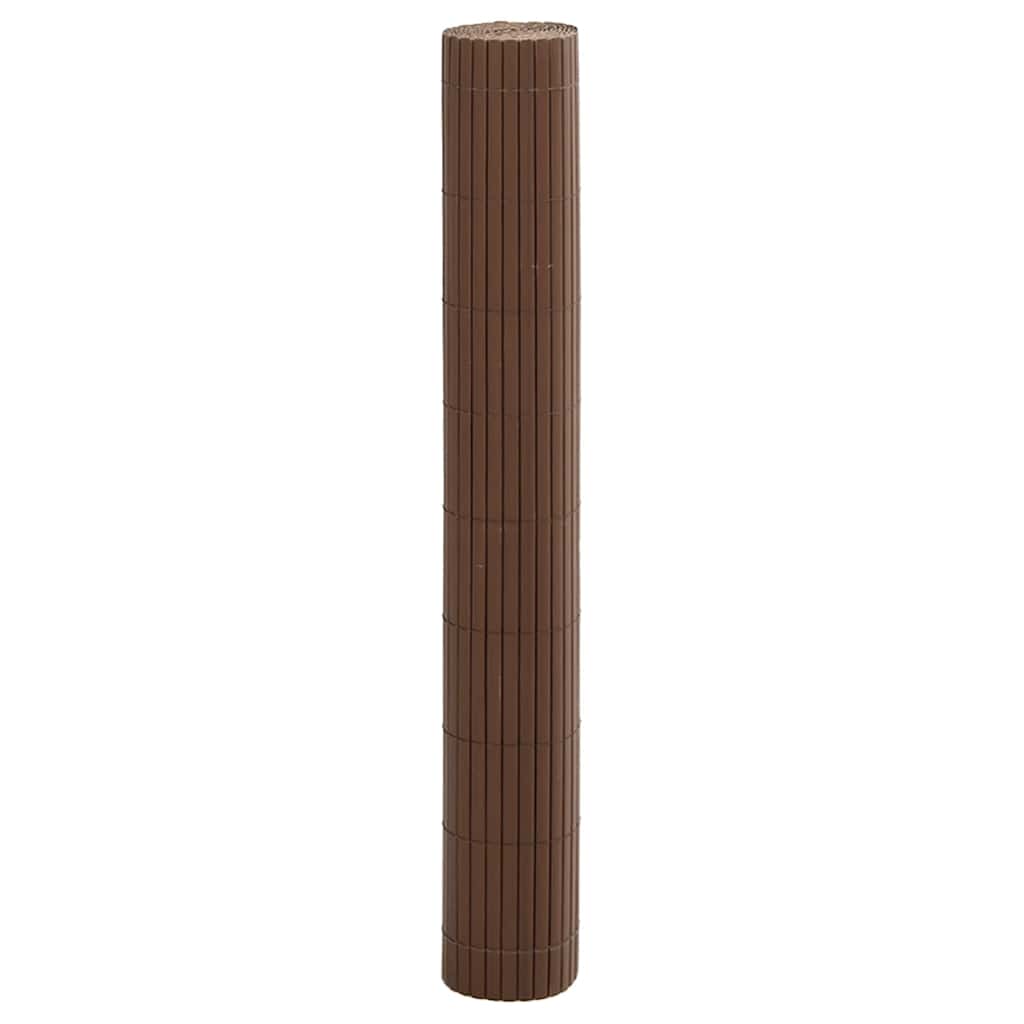 vidaXL Ogrodzenie Ogrodowe Dwustronne Brązowe 1,8x5 m PVC