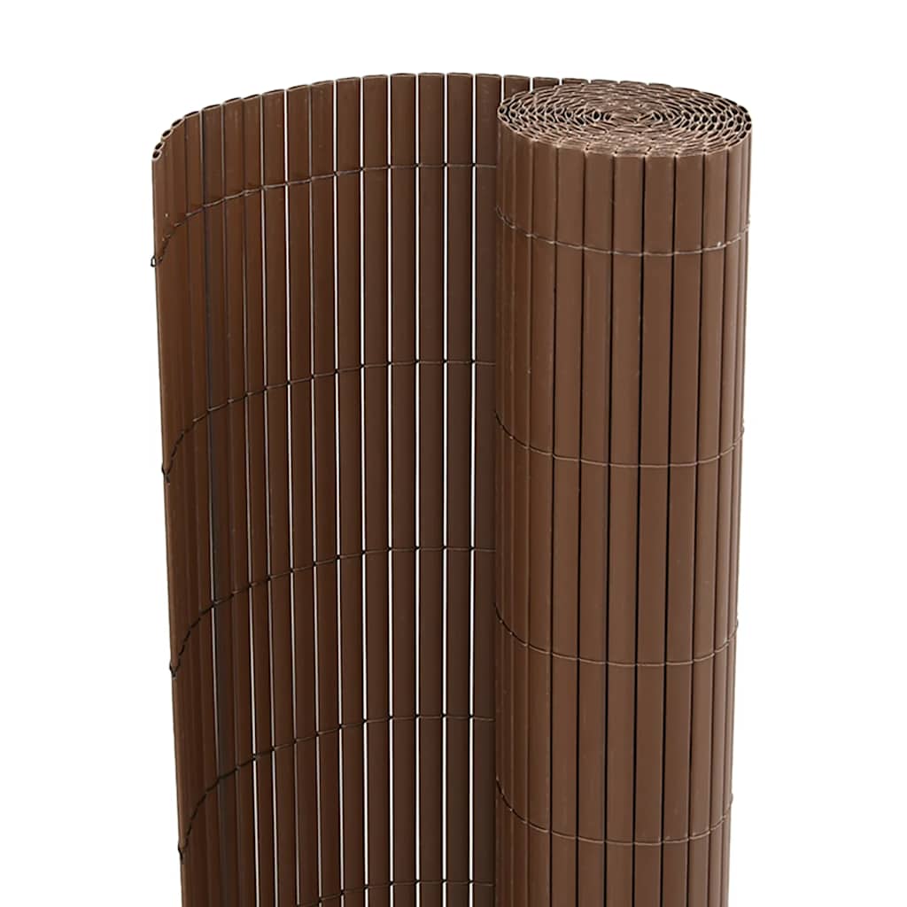 vidaXL Ogrodzenie Ogrodowe Dwustronne Brązowe 1,8x5 m PVC