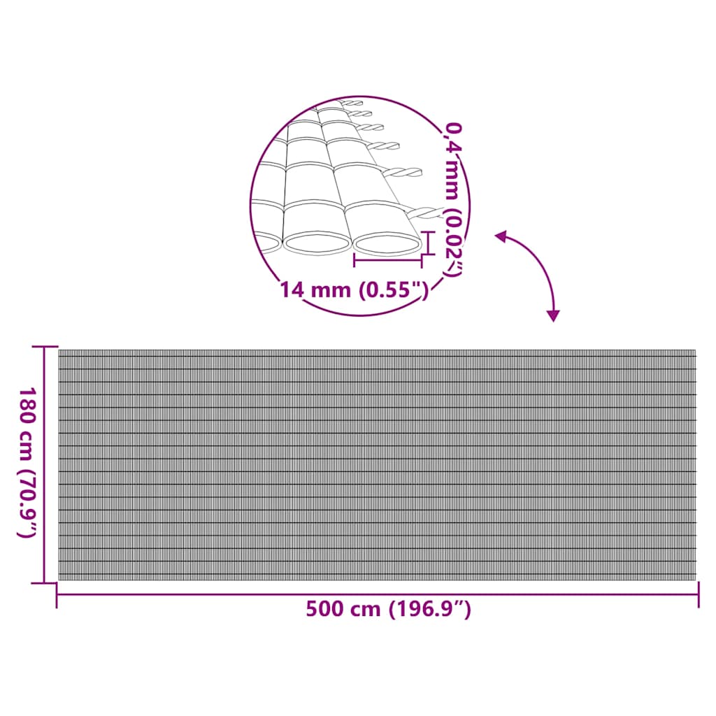 vidaXL Ogrodzenie Ogrodowe Dwustronne Brązowe 1,8x5 m PVC