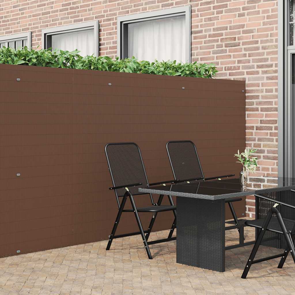 vidaXL Ogrodzenie Ogrodowe Dwustronne Brązowe 1,8x5 m PVC