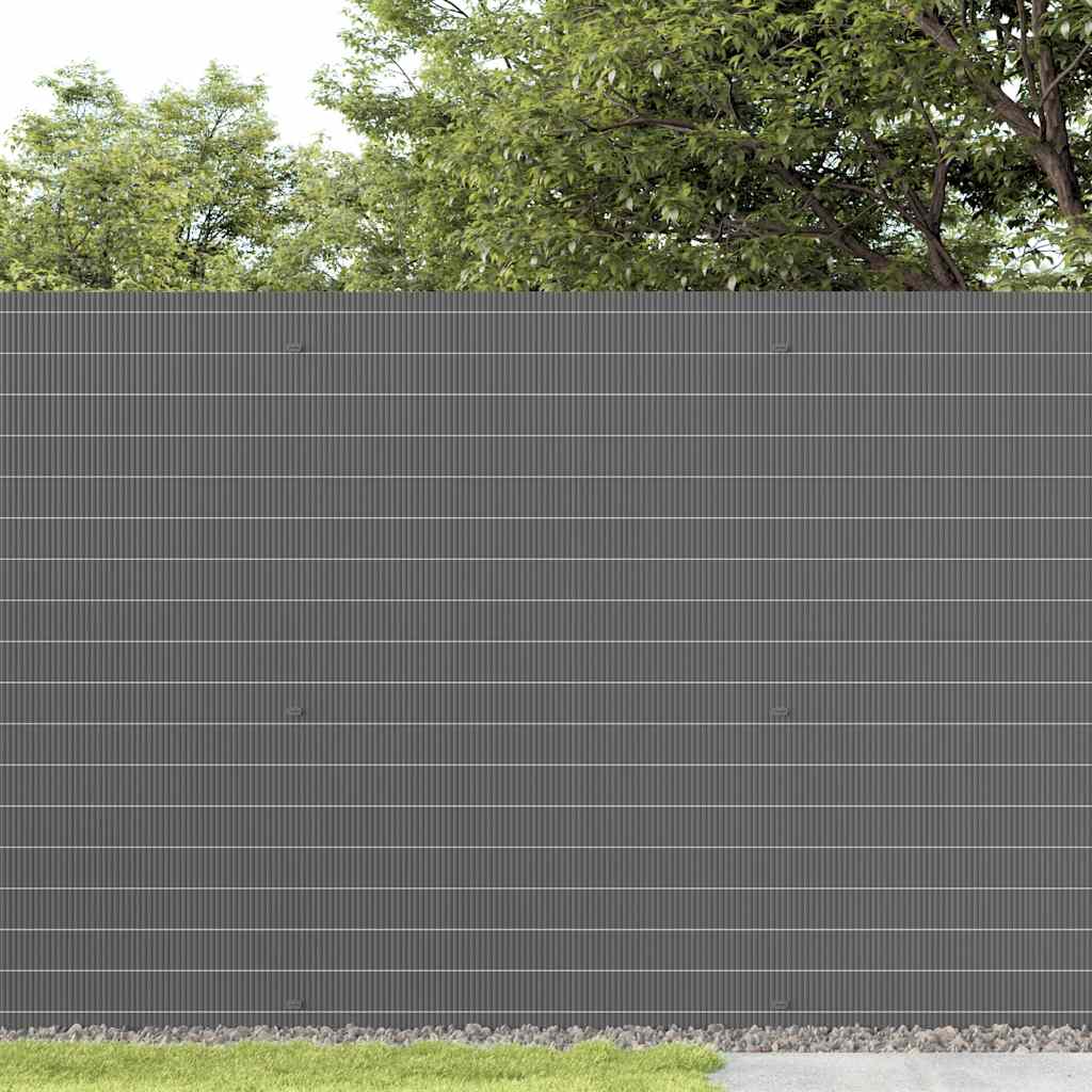 vidaXL Ogrodzenie dwustronne szare 1,8x5 m PVC
