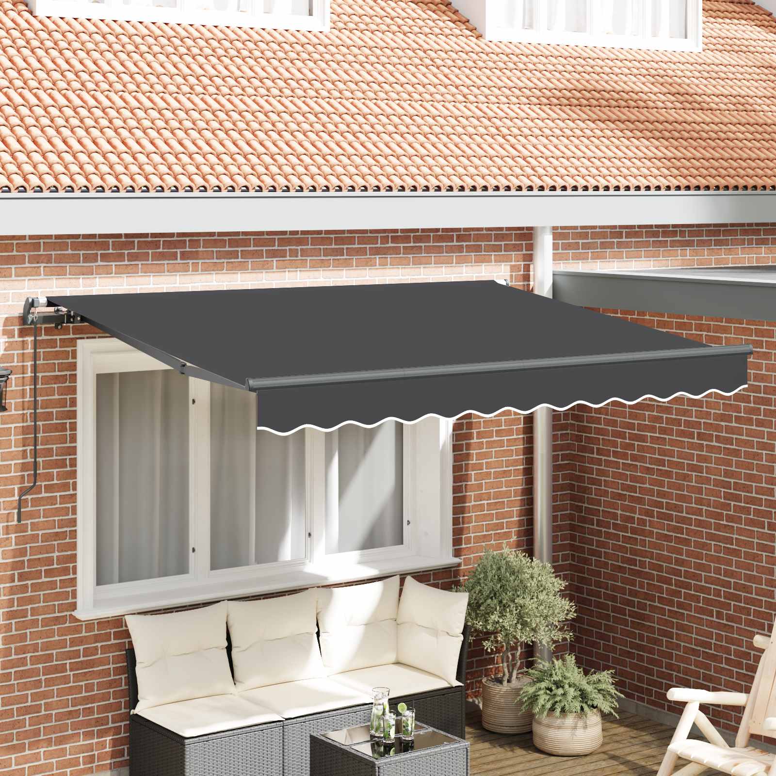 vidaXL Markiza zwijana Antracyt 250 x 200 cm tkanina