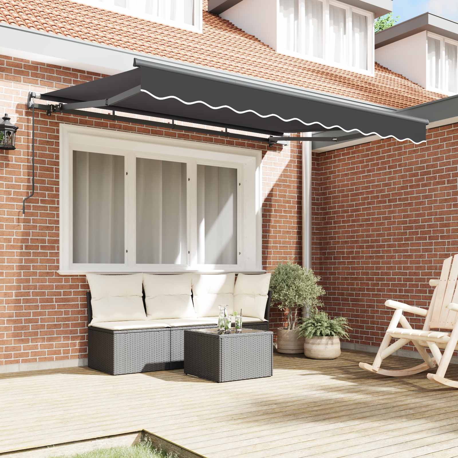 vidaXL Markiza zwijana Antracyt 250 x 200 cm tkanina