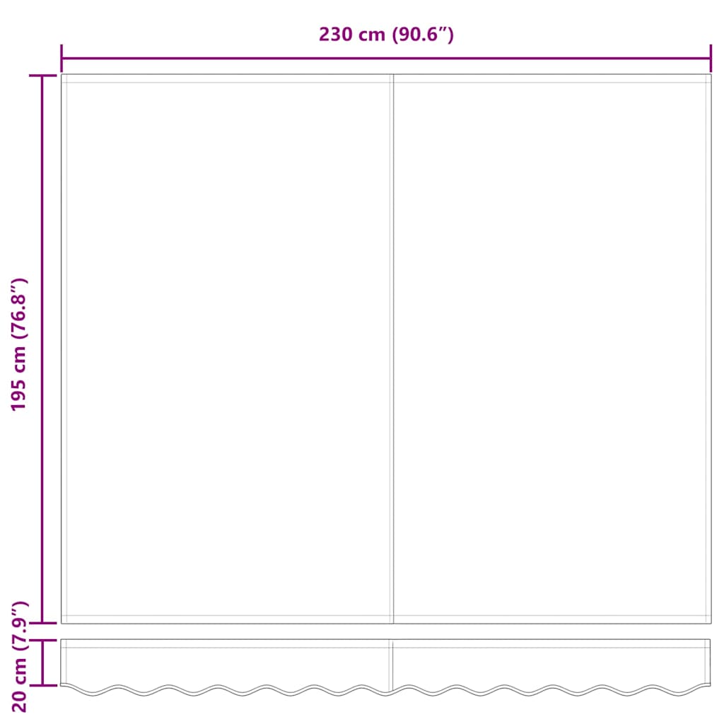 vidaXL Rama markizy bordowy 250 x 200 cm Poliester z powłoką PU