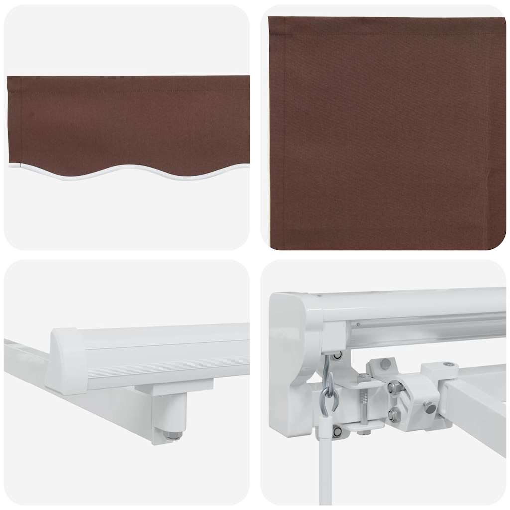 vidaXL Rama markizy Brązowy 250 x 200 cm Poliester z powłoką PU