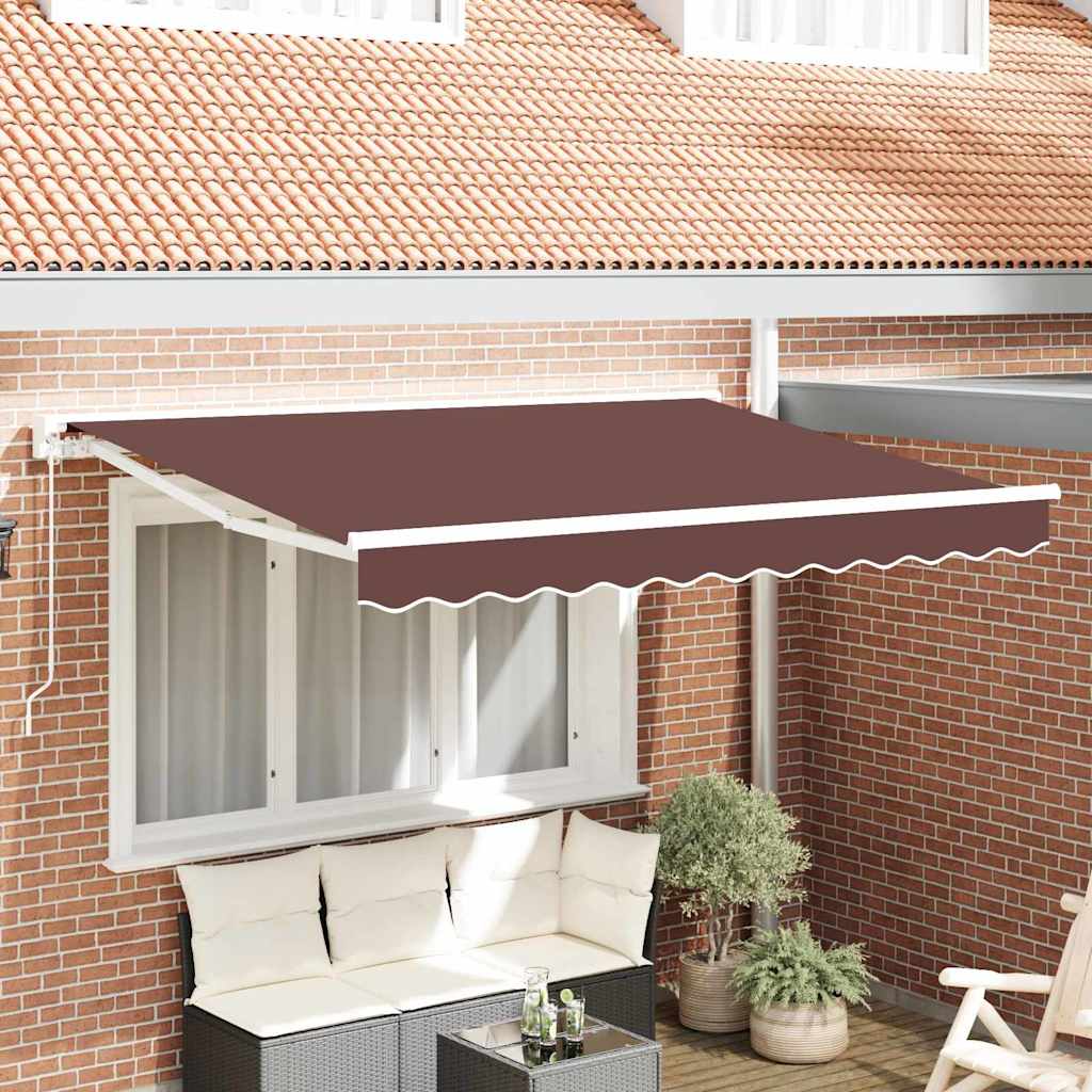 vidaXL Rama markizy Brązowy 250 x 200 cm Poliester z powłoką PU
