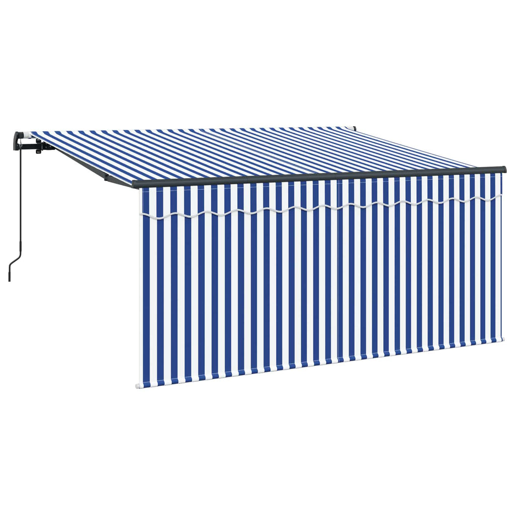 vidaXL Markiza zwijana Niebieski i biały 300 x 200 cm