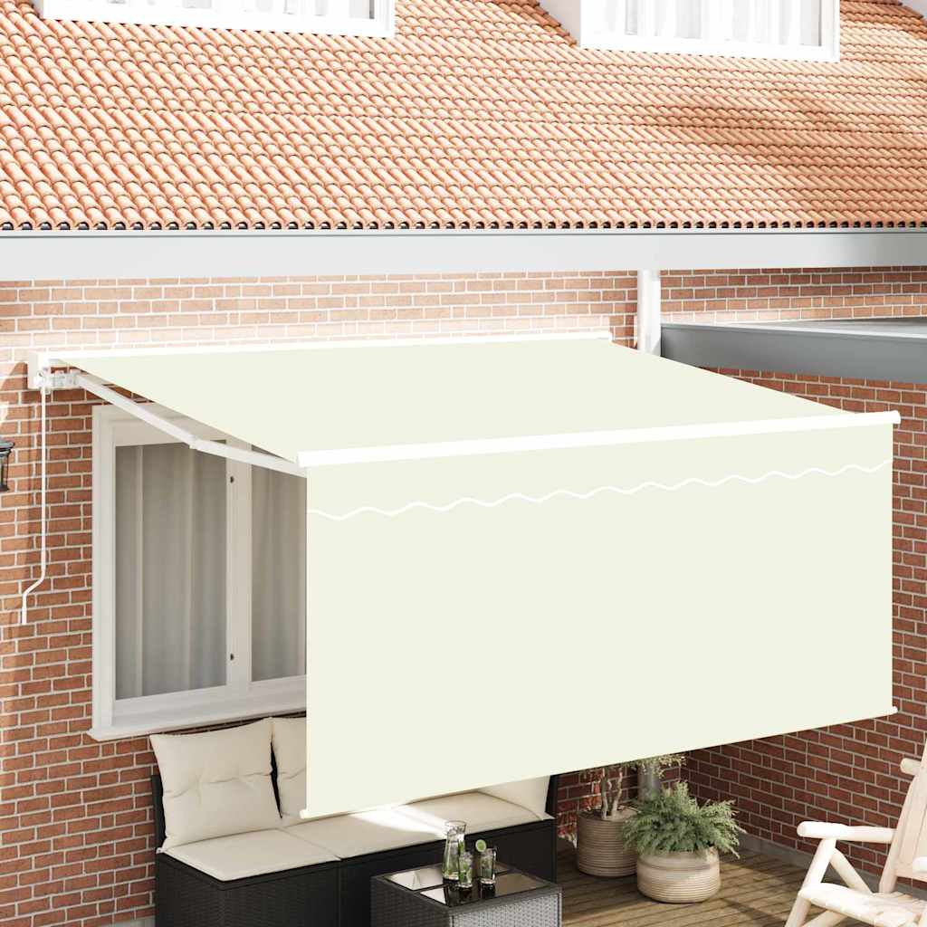 vidaXL Markiza zwijana Kremowy 300 x 200 cm Poliester i aluminium