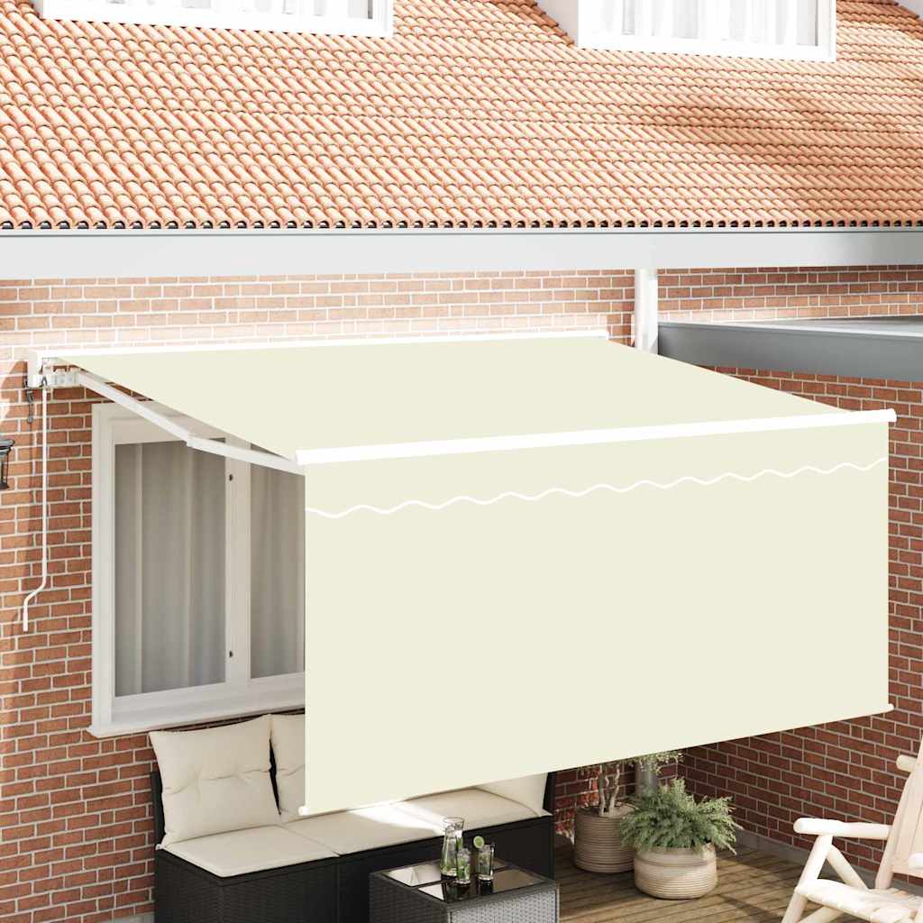 vidaXL Markiza zwijana Kremowy 300 x 200 cm Poliester i aluminium