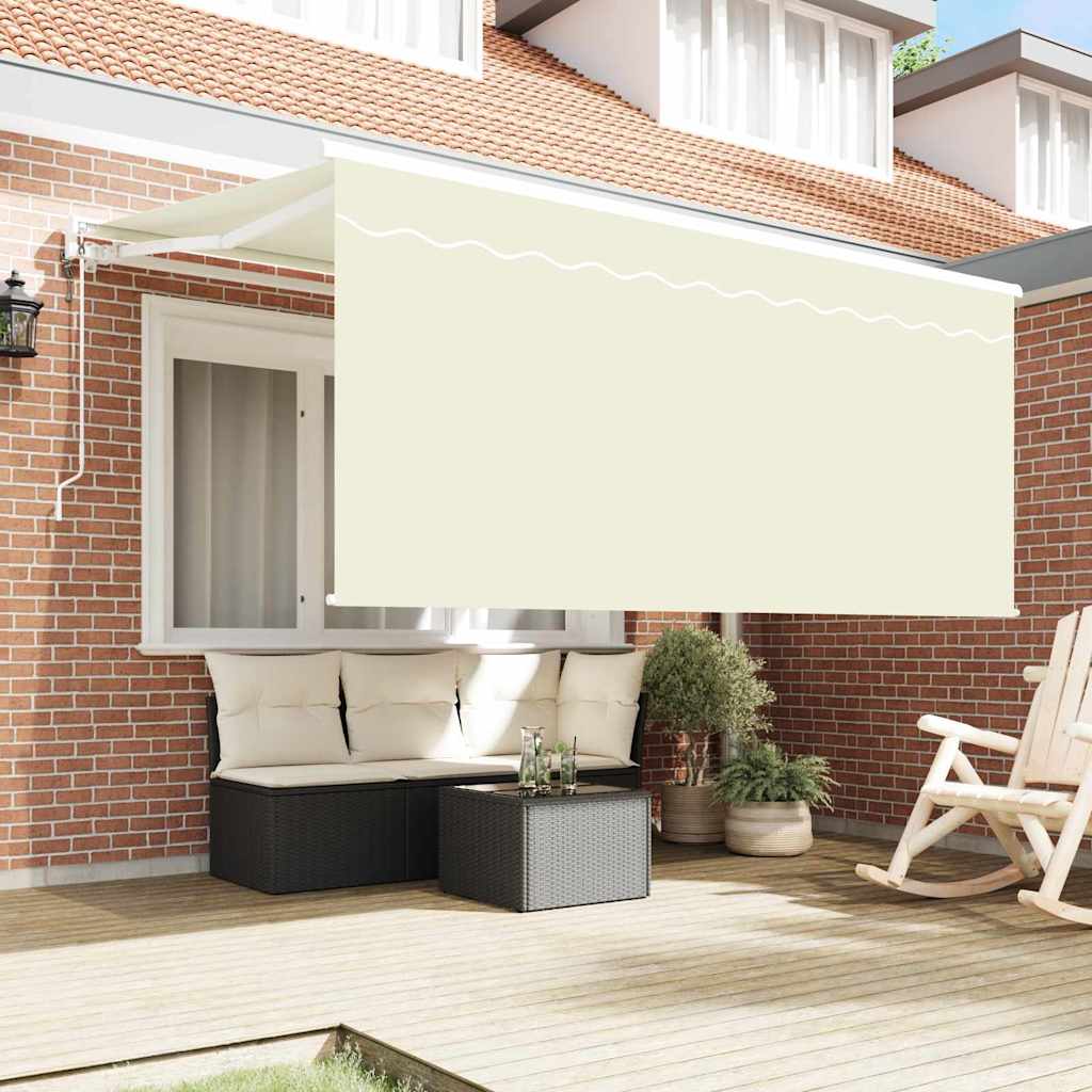 vidaXL Markiza zwijana Kremowy 300 x 200 cm Poliester i aluminium