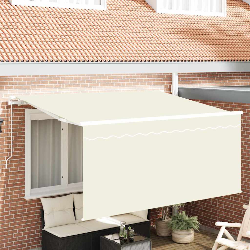 vidaXL Markiza zwijana Kremowy 300 x 200 cm Poliester i aluminium